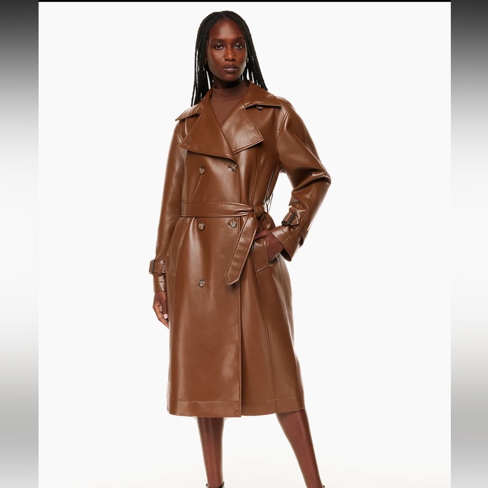 Aritzia Babaton Didion Trench Coat (Vegan Leather), Size Small - NEW WITH TAGS
